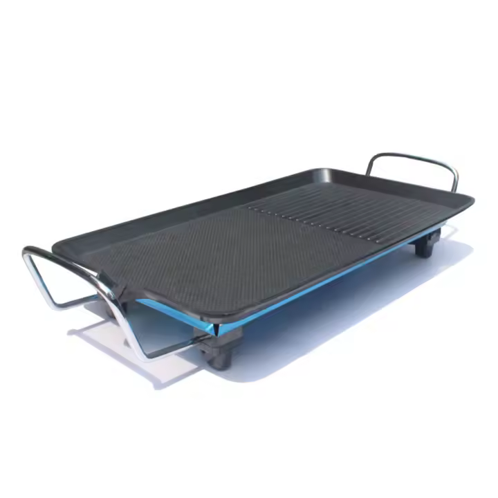 Parrillas sin humo para barbacoa, superficies antiadherentes de tamaño pequeño y ajuste de temperatura ajustable de 5, parrilla interior/exterior - 1