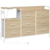 Cajonera para armario, cómoda dormitorio 8 cajones de tela, estantes de madera, cómoda de salón, cajas organizadoras, estructura metálica, estilo industrial - details 9