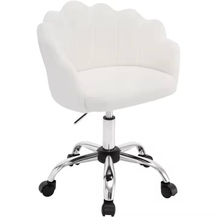 Sillón ergonómico de terciopelo con respaldo, sillón de tocador y estudio, patas de metal. - 1
