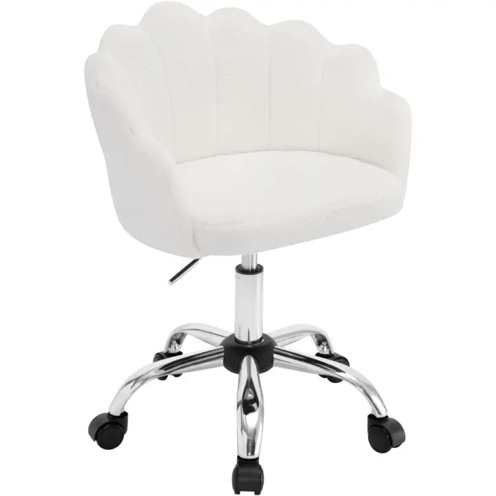 Sillón ergonómico de terciopelo con respaldo, sillón de tocador y estudio, patas de metal. - 1