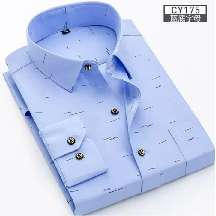 Nueva camisa de manga larga para hombre, ropa informal de negocios fina para primavera y verano, moda transpirable, estampado fino, cuadros de alta calidad - 1