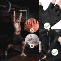 Guantes De Ejercicio Para Hombres Y Mujeres Con Encaje En La Muñeca Medio Dedo Para Levantamiento De Pesas Deporte Ciclismo Motociclista Gimnasio - details 15