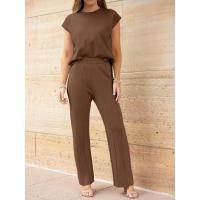 2025 Conjunto informal de punto para mujer: suéter de punto sin mangas + conjunto de dos piezas con pantalones de pierna ancha - details 21