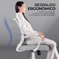 Silla de Oficina con Función de Inclinación, con Soporte Lumbar y Diseño Mariposa para Estudio, Carga Máxima 136kg, Negro - details 26
