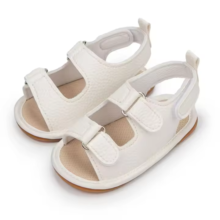Sandalias De Verano Para Bebé Meckior Zapatos Para Niños Y Niñas Cuero PU Suela De Goma Antideslizante Primera Zapatilla Unisex 0-18M - 1