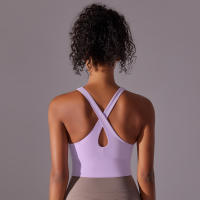 Hamidou-Chaleco de Yoga Sexy para mujer, Sujetador deportivo para Fitness, camisetas sin mangas de Color sólido para Yoga, gimnasio, correr, ropa interior transpirable - details 48