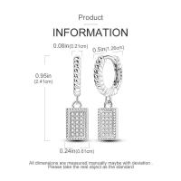 Pendientes coloridos de plata de circonio, cruz, calavera, torre de hierro, pluma estilográfica, taza de café, estrellas, regalos de mujer, joyería de boda - details 19