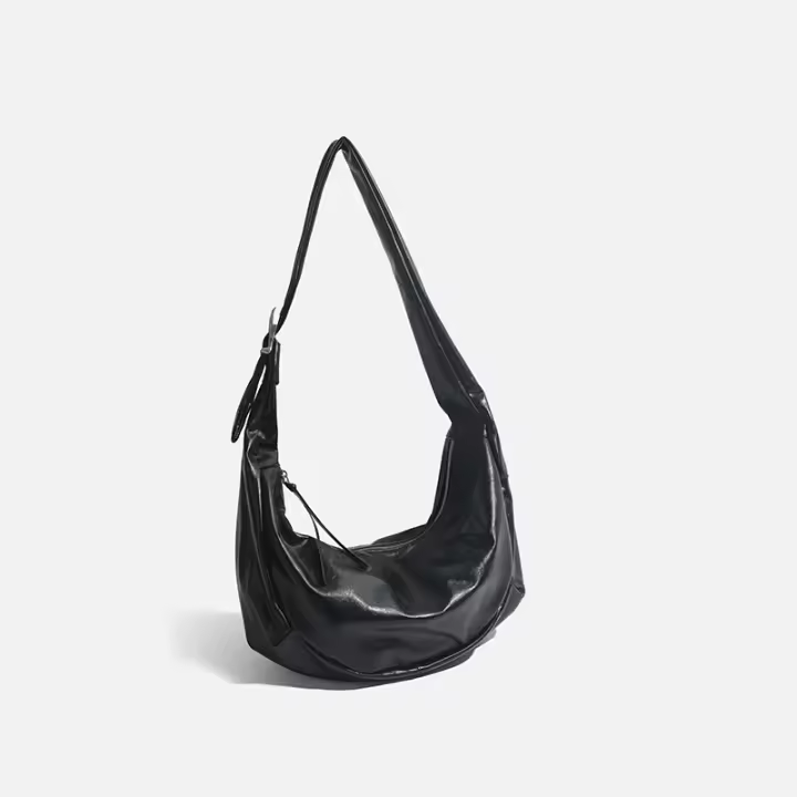 Bolso de bola de masa hervida de gran capacidad Retro negro para mujer, nuevo bolso bandolera de locomotora dulce y genial para Spice Girl, bolso versátil para las axilas - 1