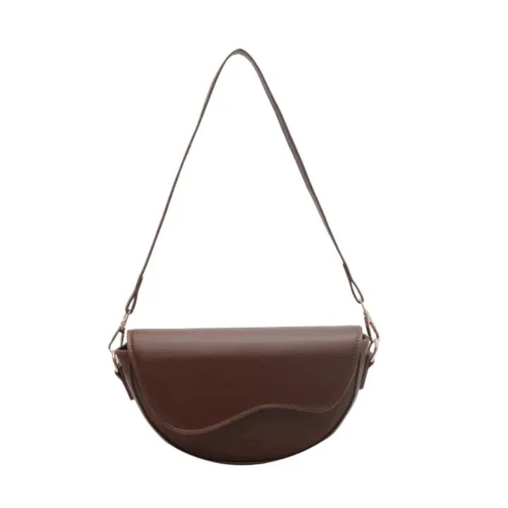 Bolso de Mano con Tapa Abatible de Color Sólido Bolso Ancho para Hombro con Correa para Mujer - 1