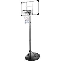 Baloncesto portátil de altura ajustable de 7 pies a 9 pies con tablero transparente de 32 pulgadas y ruedas para jóvenes adultos en interiores y exteriores, 230 cm-280 cm - details 0