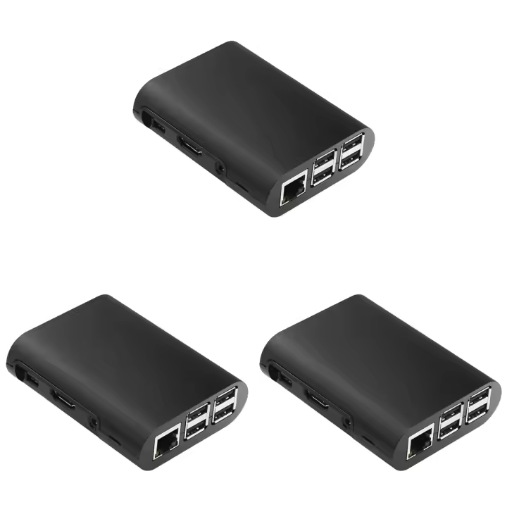 3X funda para Raspberry Pi 3 Modelo B, Pi 2 Modelo B y Pi B + 4 negro - 1