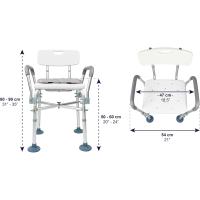 Silla Ducha Mayores (150 kg) con Refuerzo Doble Barra y Cojín, Taburete Baño Adulto, Blanco, Montaje sin Herramientas - Fabricado en España - details 4
