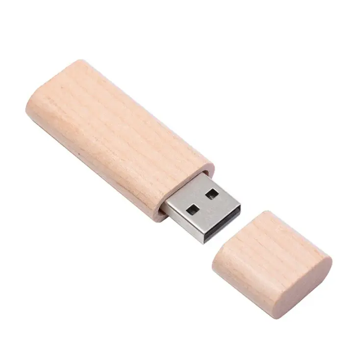 Drive de Flash de Madera de Arce JASTER 128GB Caja de Memoria de Madera Resistente a Golpes - 1