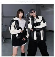 Chaqueta de piel sintética para hombre de otoño e invierno, cortavientos acolchado, abrigo Bomber de motociclista para mujer - details 14