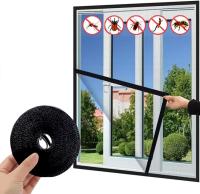 Mosquitera para ventana, malla negra para ventana, autoadhesiva, antiinsectos, malla para ventana, Velcro reutilizable, mosquitera personalizada - details 1