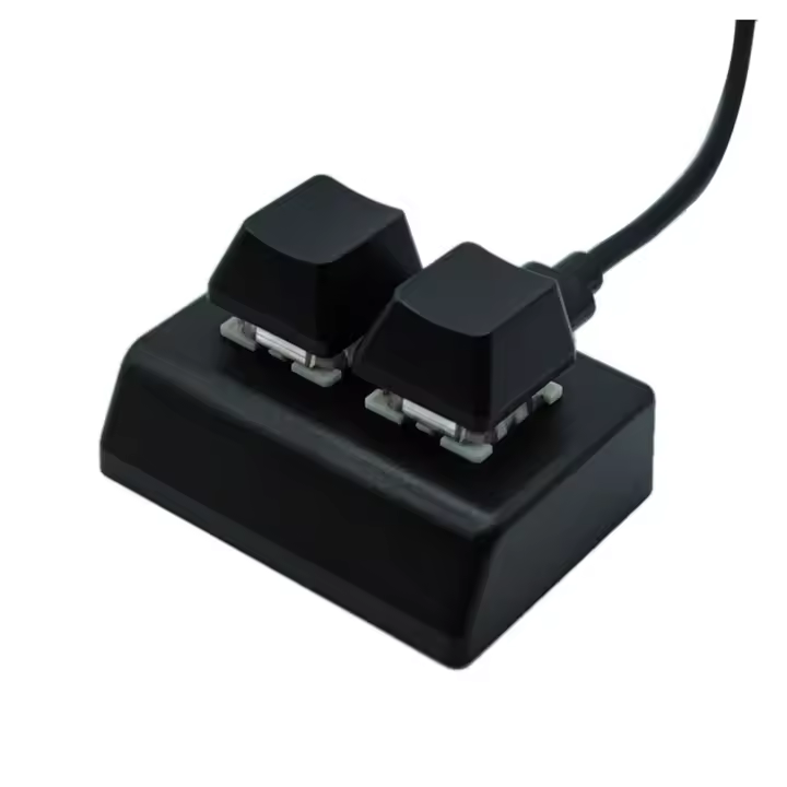 Teclado de programación Macro de 2 teclas, miniteclado RGB para juegos, dibujo, interruptor rojo, personalizado, OSU, negro - 1
