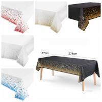 Mantel de 274x137cm, cubierta de mesa de puntos negros bronceados para adultos, suministros para fiesta de feliz cumpleaños, decoraciones de boda, decoración navideña - details 2