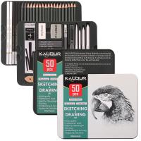 Lápices de boceto de dibujo de 52 piezas Kit de herramientas de boceto de pintura artística Suministros de dibujo a lápiz para artistas adultos juvenes principiantes - details 1