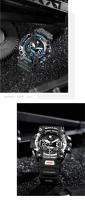 SMAEL-reloj deportivo para hombre, cronógrafo Digital resistente al agua hasta 50m, militar, Led, de cuarzo, 8078 - details 9