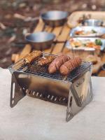 Parrilla de camping desmontable con bolsa de iluminación, estufa tipo caja plegable, mini estufa de cocina de acero inoxidable para senderismo al aire libre - details 8