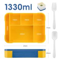 Caja Bento de 1330ML Contenedor de Almuerzo para Adultos con 6 Compartimentos - details 1