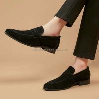 Zapatos informales de diseñador de moda de gamuza hechos a mano Oxford formales para hombre con logo Dropshipping - details 7