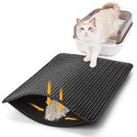 COTTECOTA-Tapete de arena para gatos 40x50 cm Alfombrilla Lavable Mantel de arena para gatos Diseño de panal de abeja bonito tapete impermeable fácil de limpiar, mantel individual para alimentos y agua, lavable para gatos, Tapete para gatos antideslizante - details 0