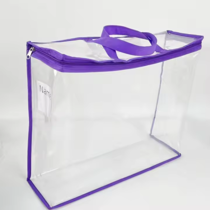 Bolsa de almacenamiento de ropa transparente de PVC, bolsa de mano transparente impermeable a prueba de polvo, bolsa de equipaje plegable de gran capacidad para mudanzas en el hogar - 1