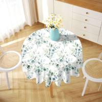 Mantel hule redondo, hojas verdes, impermeable, antimanchas, pvc, 152cm Uso interior y exterior - details 2