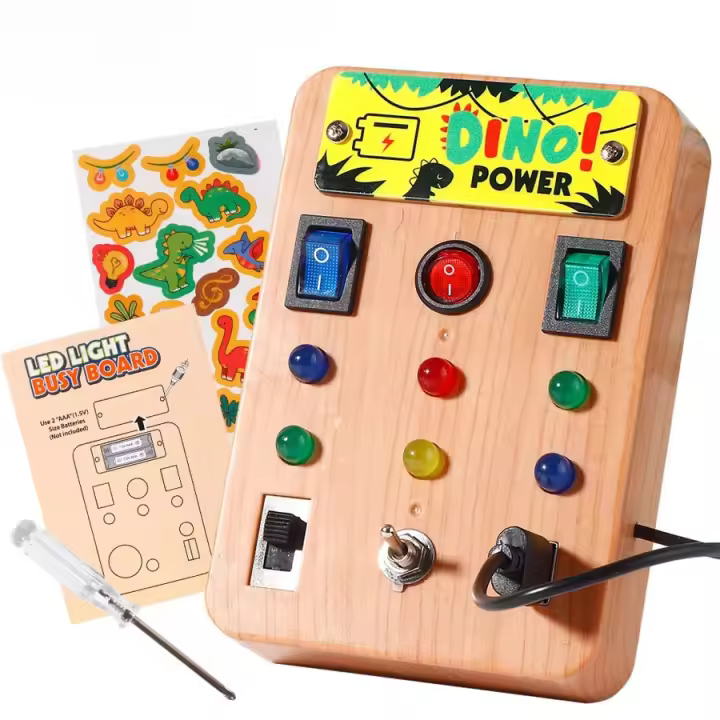 Tablero de Juego Montessori con Luz LED y Destornillador Juguete Educativo de Desarrollo Temprano para Actividades de Viaje - 1