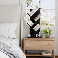 Estantería de árbol, Librería Alta de 6 Niveles Estantería Estrecha de madera con cajones para Sala de Estar, Dormitorio 38×19×112CM Marrón Rústico - details 43
