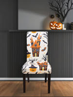 Juego de 6 fundas para silla de Halloween, elásticas, extraíbles, lavables, protección para decoración de vacaciones para comedo - details 8