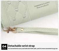 Cartera larga de cuero Pu para mujer, tarjetero de gran capacidad, monedero con cremallera, organizador de múltiples tarjetas, b - details 11