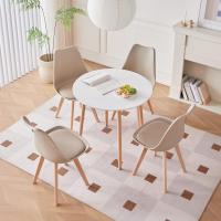 Juego de comedor moderno de 4 sillas, estructura conjunta, mesa redonda, mesa de cocina - details 0
