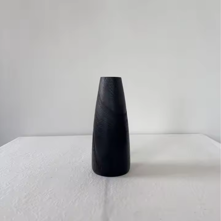 Jarrón de Madera Sólida Arte Floral Simple para el Hogar Objectos Decorativos de Artesanía para Oficina Sala de Estar - 1