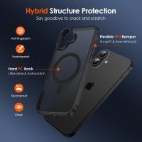 Funda Magnética para iPhone 16, Compatible con MagSafe, Carcasa Protectora Antigolpes, Translúcida Mate Trasera Fina de Silicona - details 0