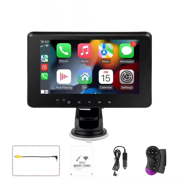 Reproductor multimedia de radio para coche Universal 7’ con Android Auto y Carplay inalámbrico de Gearelec para VW BMW Nissan Toyota - 1