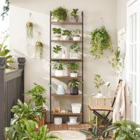 Estantería Escalera, Estantería de 6 Niveles, Librería de Escalera, para la Sala de Estar, Oficina, Dormitorio, 60 x 30 x 204,8 cm, Estilo Industrial, Marrón Rústico y Negro - details 3