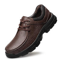 Abnkarwin Zapatos Casuales para Hombres de Cuero Genuino Tamaño Grande para Primavera y Otoño en Negro y Marrón Anti-Deslizante para Exteriores Material de Punta de Cuero Natural - details 17