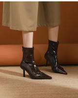 Moda nueva hebilla de cinturón stiletto botas cortas de mujer - details 15