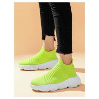 Zapatos Deportivos Con Plataforma A La Moda Para Hombre, Zapatillas Informales De Punto Rojo De Alta Calidad, Zapatillas Para Correr Ligeras Y Transpirables Sin Cordones Para Hombre - details 27