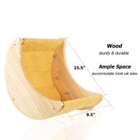 Suministros para mascotas, hamaca de madera con ventosa para gatos, forma de luna, percha colgante para ventana de gato, hamaca desmontable sin perforaciones para ventana de gato para interiores - details 0