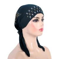 H089 turbante de moda hijab con lentejuelas doradas, pañuelo hijab musulmán, pañuelo islámico, sombrero amira, para colocar en la cabeza. - details 1