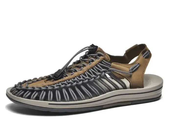 Zapatos deportivos informales tejidos a mano de talla grande, zapatos de moda coreanos de verano con parte inferior gruesa y buena transpirabilidad, zapatos de playa para parejas - 1