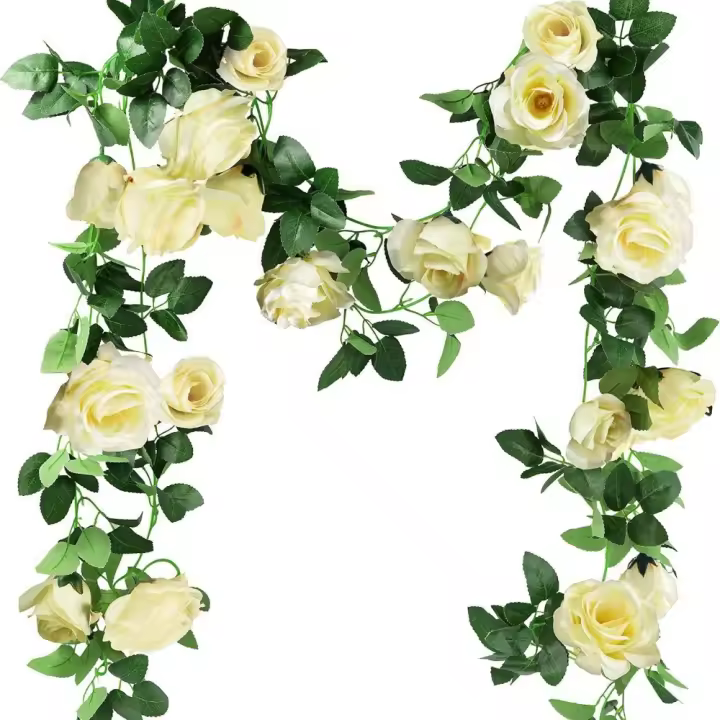 Guirnaldas de Peonías Rosas Flores Artificiales de Seda Colgantes para Decoración de Bodas, Hogares, Jardines, Fiestas 200cm Cada Uno - 1
