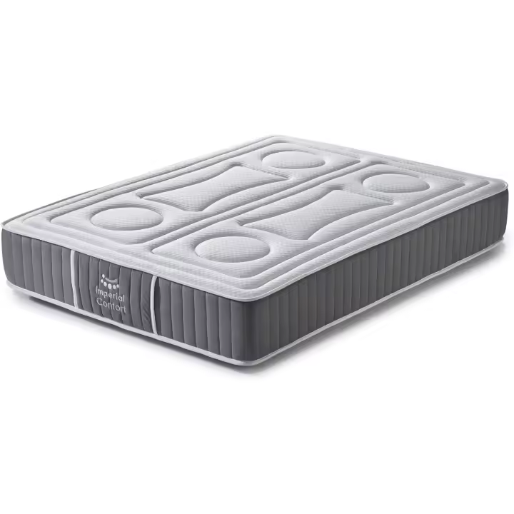 Colchón Visco Grafeno espuma con tratamiento BAYSCENT Neutralizador, Transpirable y doble cara (invierno/verano), Blanco - Gris, Grosor 30 cm - 150x190 - 1