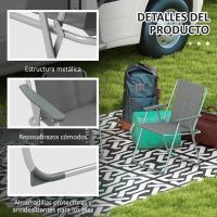 Juego de Sillas de Camping Plegables 4 Piezas de Tela Oxford Marco de Acero Reposabrazos - details 5