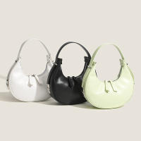 Nicho axilas bolsa de las mujeres nueva media luna bolso de color sólido textura versátil bolso de hombro de moda - details 1