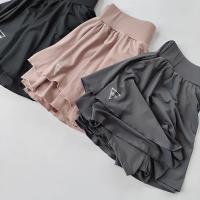 Falda corta deportiva para mujer, media falda falsa de dos piezas para correr, secado rápido, bloqueo de cadera, antideslumbrante, tenis transpirable - details 1
