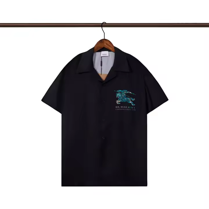 Camisa clásica de manga corta para hombre con estampado en color de caballo de guerra, camisa informal de verano para parejas - 1